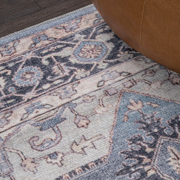 Maris Ornate Medallion Washable Area Rug
